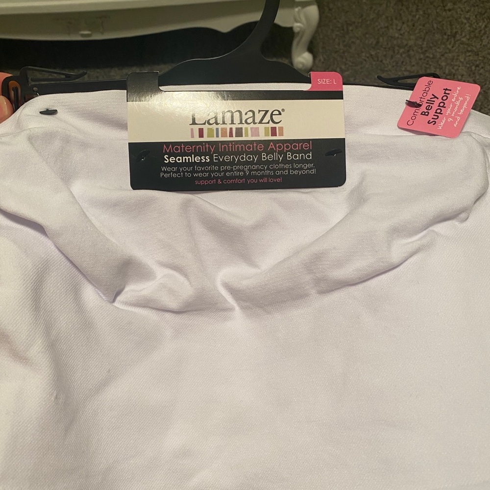 White maternity Lamaze belly band